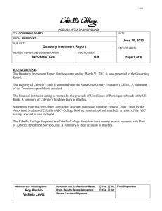 June 10, 2013 Quarterly Investment Report INFORMATION