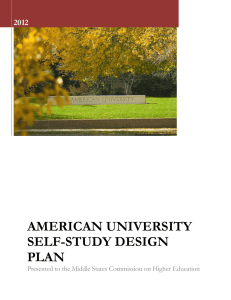AMERICAN UNIVERSITY SELF-STUDY DESIGN PLAN 2012