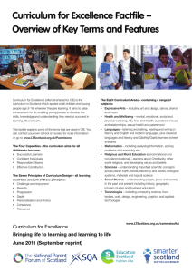 Curriculum for Excellence Factfile – Overview of Key Terms and Features