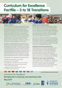 Curriculum for Excellence Factfile – 3 to 18 Transitions