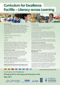 Curriculum for Excellence Factfile – Literacy across Learning