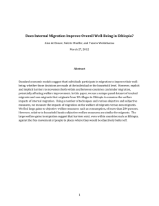   Does Intern  Ethiopia?  al Migration Improve Overall Well­Being in