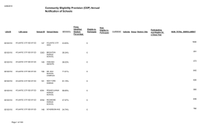 Community Eligibility Provision (CEP) Annual Notification of Schools