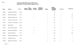 Community Eligibility Provision (CEP) Annual Notification of Local Educational Agencies (LEA)