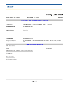 Safety Data Sheet 1. PRODUCT AND COMPANY IDENTIFICATION