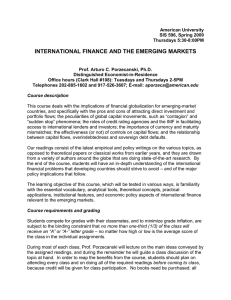 INTERNATIONAL FINANCE AND THE EMERGING MARKETS
