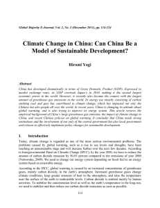 Climate Change in China: Can China Be a Hiromi Yagi