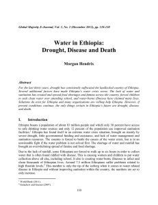 Water in Ethiopia: Drought, Disease and Death Morgan Hendrix