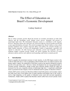 The Effect of Education on Brazil’s Economic Development Lindsay Sandoval