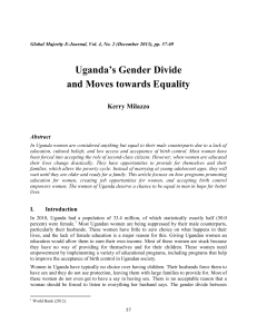 Uganda’s Gender Divide and Moves towards Equality Kerry Milazzo