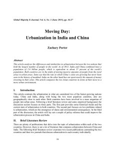 Moving Day: Urbanization in India and China Zachary Porter