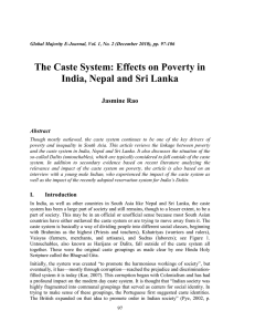 The Caste System: Effects on Poverty in Jasmine Rao