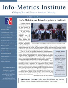 Info-Metrics Institute Info-Metrics: An Interdisciplinary Institute Fall 2012 Newsletter