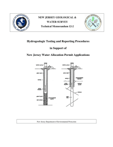 Hydrogeologic Testing and Reporting Procedures  in Support of