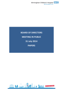 BOARD OF DIRECTORS MEETING IN PUBLIC 31 July 2014