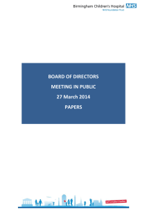 BOARD OF DIRECTORS MEETING IN PUBLIC 27 March 2014