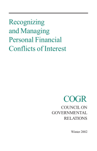 COGR Recognizing and Managing Personal Financial