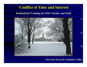 Conflict of Time and Interest University Research Compliance Office