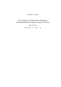 Bachelor’s Thesis Trust Logics and Their Horn Fragments: Karl Nygren