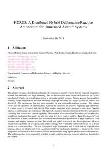 HDRC3: A Distributed Hybrid Deliberative/Reactive Architecture for Unmanned Aircraft Systems 1 Affiliation