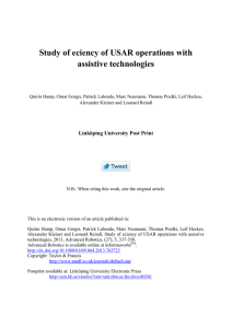 Study of eciency of USAR operations with assistive technologies