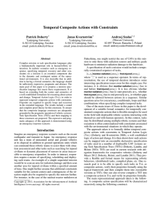 Temporal Composite Actions with Constraints Patrick Doherty Jonas Kvarnstr¨om Andrzej Szałas