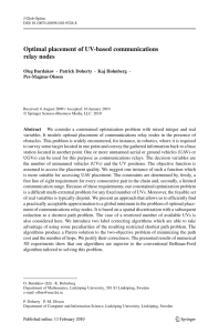 Optimal placement of UV-based communications relay nodes Oleg Burdakov Per-Magnus Olsson