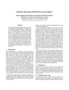 Abductive Reasoning with Filtered Circumscription Abstract Department of Computer and Information Science