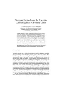 Temporal Action Logic for Question Answering in an Adventure Game