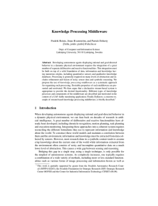 Knowledge Processing Middleware Fredrik Heintz, Jonas Kvarnstr¨om, and Patrick Doherty {frehe, jonkv,