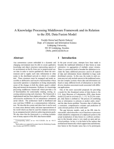 A Knowledge Processing Middleware Framework and its Relation