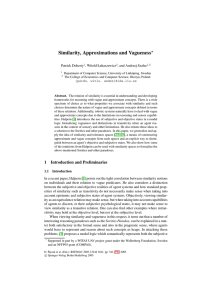 Similarity, Approximations and Vagueness  Patrick Doherty , Witold Łukaszewicz