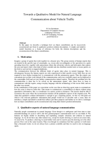 Towards a Qualitative Model for Natural Language Communication about Vehicle Traffic