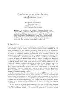 Conditional progressive planning: a preliminary report