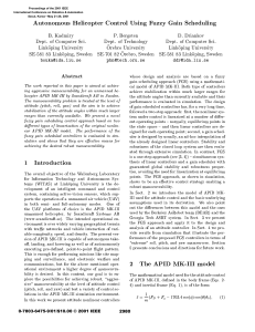 Autonomous Helicopter Control Using Fuzzy Gain Scheduling