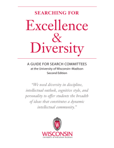 Excellence &amp; Diversity SEARCHING FOR