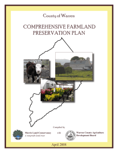 COMPREHENSIVE FARMLAND PRESERVATION PLAN County of Warren April 2008