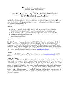 The 2014 Pat and Jerry Mische Family Scholarship