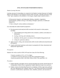 ENGL 495 ENGLISH INTERNSHIP/EXTERNAL  Student Learning Outcomes