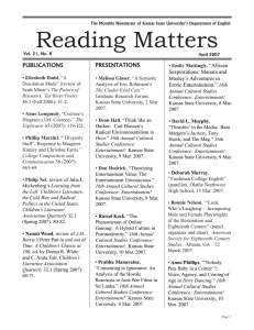 Reading Matters PRESENTATIONS PUBLICATIONS “African