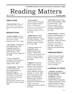 Reading Matters PUBLICATION PRESENTATIONS