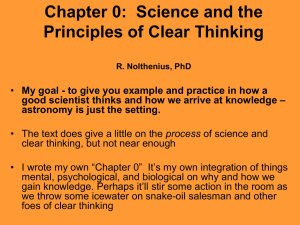 Chapter 0:  Science and the Principles of Clear Thinking