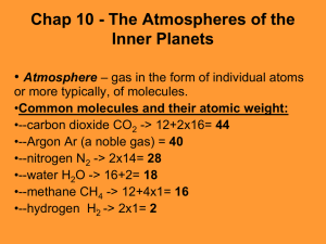 Chap 10 - The Atmospheres of the Inner Planets •