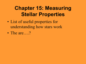 Chapter 15: Measuring Stellar Properties • List of useful properties for