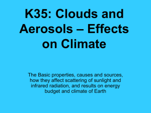 K35: Clouds and – Effects Aerosols on Climate