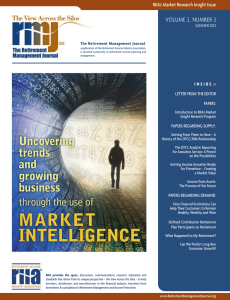 VOLUME 2, NUMBER 2 RIIA’s Market Research Insight Issue SUMMER 2012