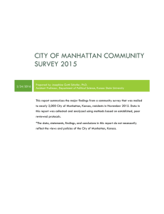 CITY OF MANHATTAN COMMUNITY SURVEY 2015