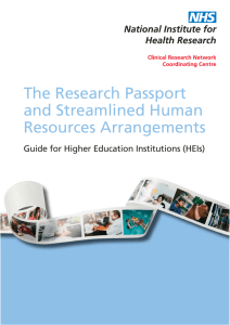 The Research Passport and Streamlined Human Resources Arrangements