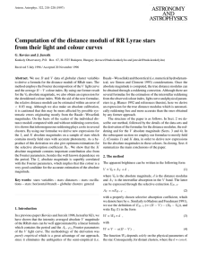 Computation of the distance moduli of RR Lyrae stars ASTRONOMY AND