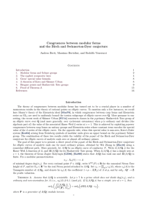 Congruences between modular forms and the Birch and Swinnerton-Dyer conjecture